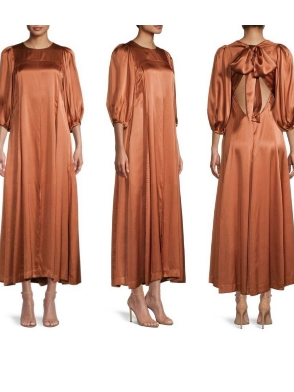Rebecca Taylor Silky Charmeuse Open Back Dress in Auburn, Small (runs large) - Picture 2 of 10